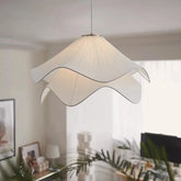 Creative Flower Pendant Light Minimalist Cream Style Led Fabric Lights Living Room Bedroom Home Decor Balcony Hanging Lamps