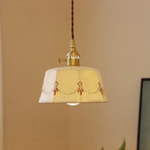 Elegant Brass Ceramic Pendant Ceiling Lamps Kitchen Island Modern Brass Hanging Lighting Fixtures with Switch AC 110-240V