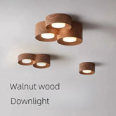 LED Downlight Ceiling Lamp Modern Simplicity Singe and Double Head Kitchen Entrance Lamp Wooden Wind Living Room