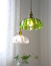 Multiple Colors Flower Pendant Lights Kitchen Island Modern Glass Hanging Light Fixtures Vintage Pendant Lighting Table Sink