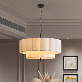 Nordic Retro Living Room Chandeliers Lighting Wabi Sabi Fabric Restaurant Pendant Lights French Medieval Bedroom Hanging Lamps