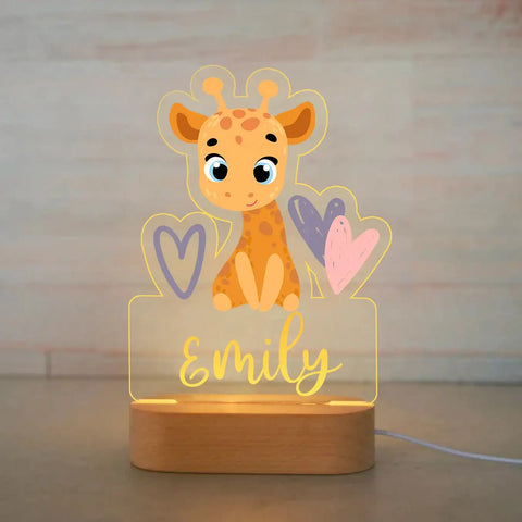 Personalized Children Animal Night Light Custom Name Acrylic Lamp Baby Kids Bedroom Decoration Neonate Birthday Christmas Gift