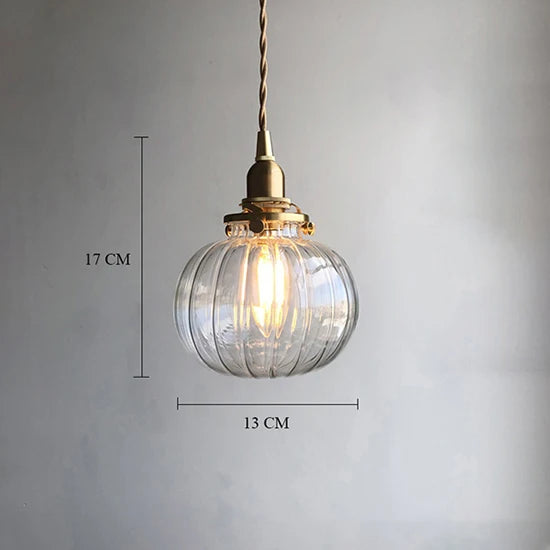 Color Nordic Pendant Light Lamp Glass Design Deco Led Hanging Light Fixtures Bedroom Modern Copper Japanese Luminaire Suspension