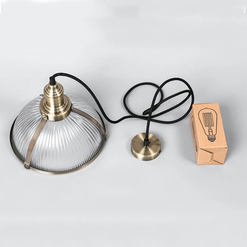 Vintage Hanging Lamp Pendant Lights Fixtures Glass Shade Loft  Luminaire Suspension Led Pendant Lamp for Dining Room Office E27