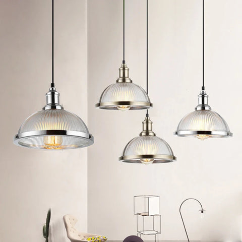 Vintage Hanging Lamp Pendant Lights Fixtures Glass Shade Loft  Luminaire Suspension Led Pendant Lamp for Dining Room Office E27