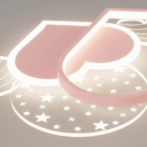 Warm Romantic Children's Room Ceiling Lamps LED Heart Shaped Lamp Pink Crown Light Princess Room Girl Boy Bedroom Ceiling Lights