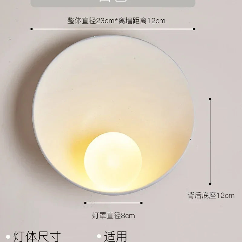 Chinese Style White Brown Shell Wall Lamp Japanese Creative LED Lighting Homestay Bedroom Corridor Resin Wall-mounted Sconces