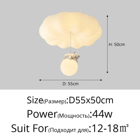 Bear Cream Ceiling Lights Modern Lighting Creative Simple Lamps Living Room Bedroom Lustres Luminaria Decoration Lamparas 2024
