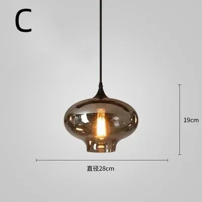 Postmodern Grey Glass Led Pendant Lights For Kitchen Hanging Lamp Dining Room Home Decor Loft Suspension Lighting Luminaire