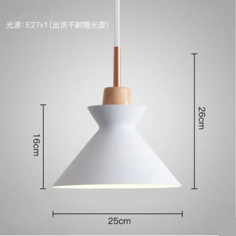 Creative Wooden Iron Single-head Chandelier Country Style Modern Simple Dining Room Living Room Bedroom Bedside Lighting Fixture