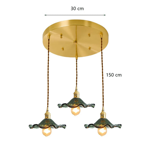 Modern Simple Lotus Leaf Pendant Lights for Bedroom Dining Room Kitchen Nordic Led Glass Pendant Lamp Green  Brown/ Clear Glass