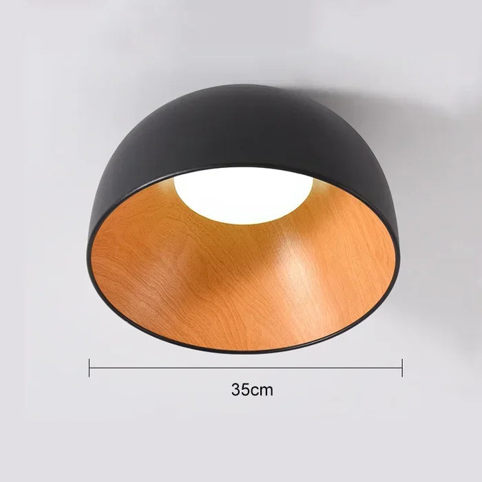 Nordic Led Ceiling Lights for Dining Room Cabinets Bedroom Ceiling Lamp Black and White Wood Grain Home Decor Light Fixture
