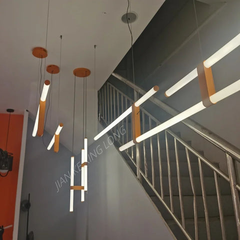 Modern Creative Line Restaurant Dining Table Bar Counter Long Strip Pendant Light Suitable for Hotel Front Desk Balcony Corridor
