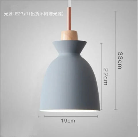 Creative Wooden Iron Single-head Chandelier Country Style Modern Simple Dining Room Living Room Bedroom Bedside Lighting Fixture