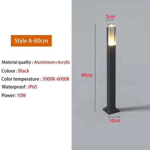 Outdoor LP65 waterproof lawn light LED 10W aluminum acrylic light, park square garden courtyard landscape light AC85-265V