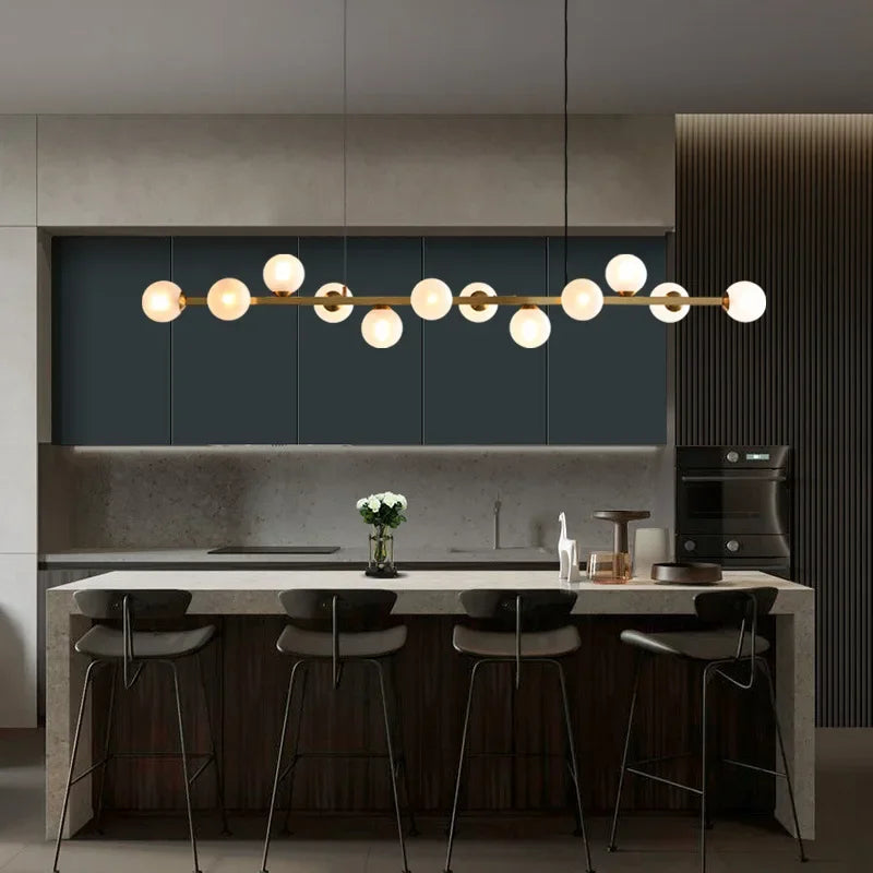 Nordic Glass Ball LED Pendant Lights for Table Living Dining Room Kitchen Island Food Chandelier Home Decor Lusters Luminaires