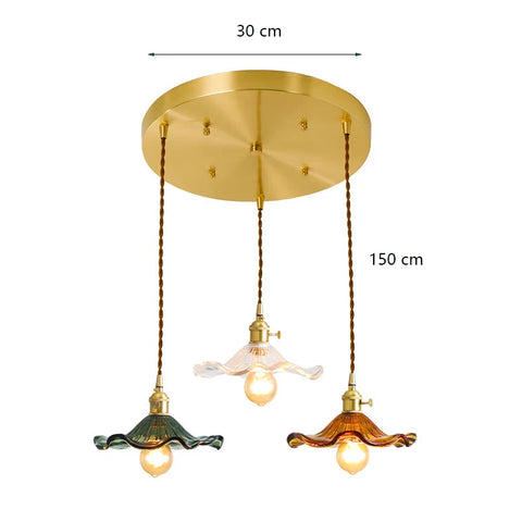 Modern Simple Lotus Leaf Pendant Lights for Bedroom Dining Room Kitchen Nordic Led Glass Pendant Lamp Green  Brown/ Clear Glass