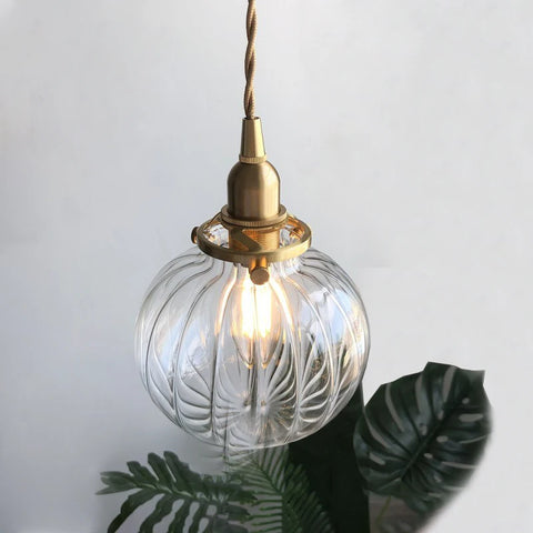 Color Nordic Pendant Light Lamp Glass Design Deco Led Hanging Light Fixtures Bedroom Modern Copper Japanese Luminaire Suspension