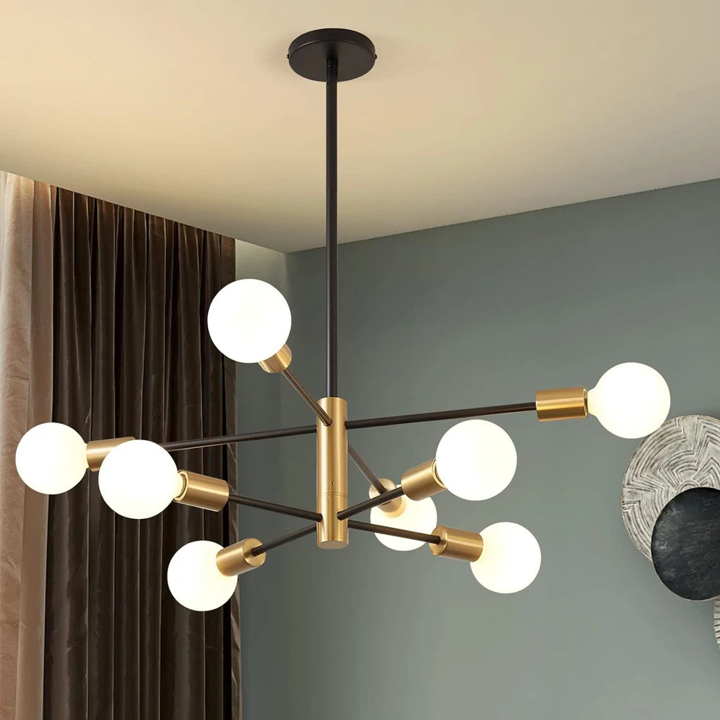 2/4/8 Heads Vintage Sputnik Ceiling Chandelier Lighting Ceiling Lamp for Bedroom Kitchen Living Room Pendant Light Fixture E27