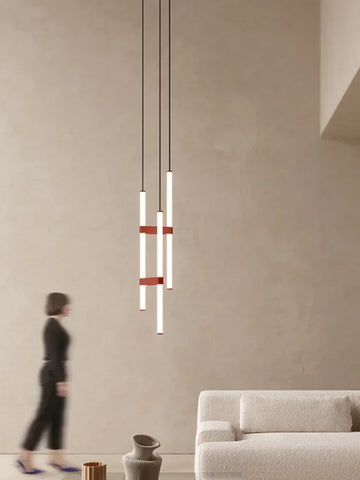 Modern Creative Line Restaurant Dining Table Bar Counter Long Strip Pendant Light Suitable for Hotel Front Desk Balcony Corridor