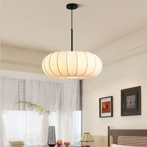 New Wabi Sabi E27 Led Pendant Light Dining Room Silk Suspend Lamp Bedroom Led Lamparas Luminarias Chandelier Lighting Droplight