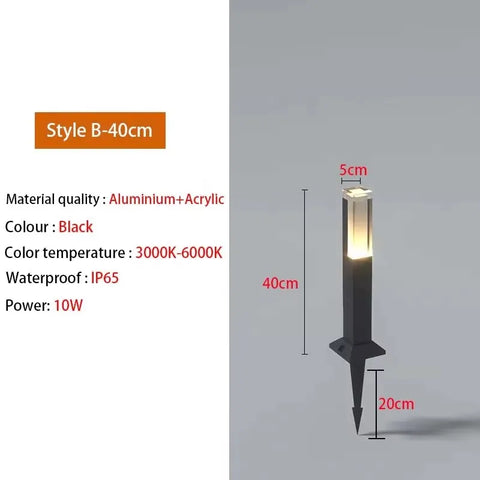 Outdoor LP65 waterproof lawn light LED 10W aluminum acrylic light, park square garden courtyard landscape light AC85-265V