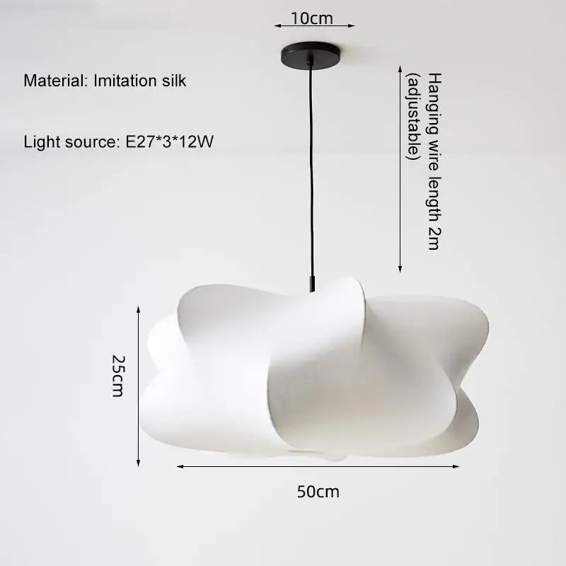 Nordic Minimalist Silk Lamp Restaurant Pendant Lights Luxury Home Decor Chandeliers For Dining Room Bedroom Suspension Luminaire