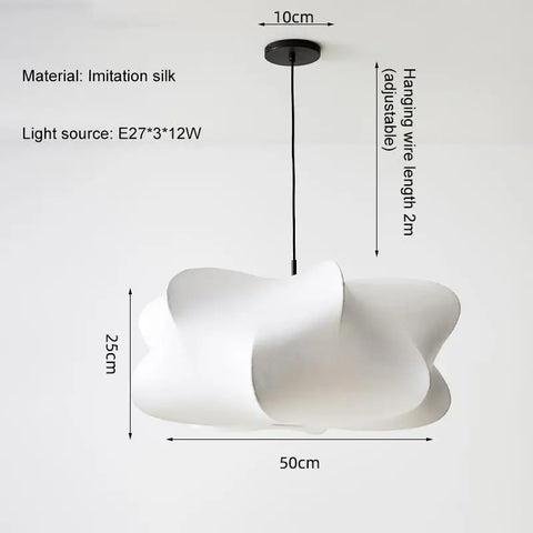 Nordic Minimalist Silk Lamp Restaurant Pendant Lights Luxury Home Decor Chandeliers For Dining Room Bedroom Suspension Luminaire