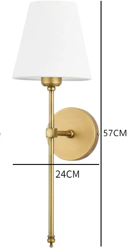 Modern American Led Wall Lamp for Bathroom Mirror Light Bedroom Room Decor Corridor Cloth Lampshade Sconce Wiring is required