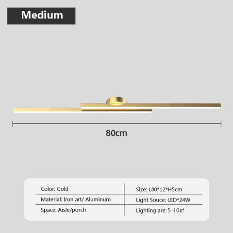 Modern LED Ceiling Light Long Aluminum Double Line Creative Design Ceiling Light Indoor Lighting Fixtures For Corridors Balconie