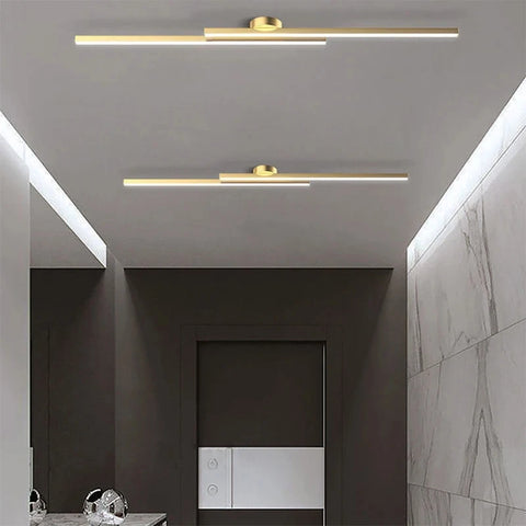 Modern LED Ceiling Light Long Aluminum Double Line Creative Design Ceiling Light Indoor Lighting Fixtures For Corridors Balconie