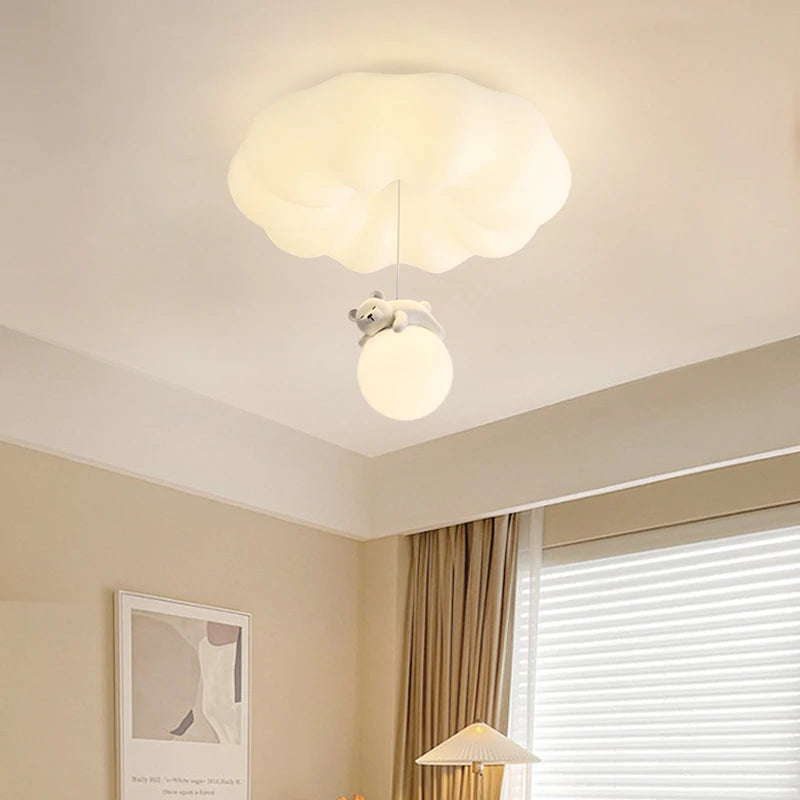 Bear Cream Ceiling Lights Modern Lighting Creative Simple Lamps Living Room Bedroom Lustres Luminaria Decoration Lamparas 2024