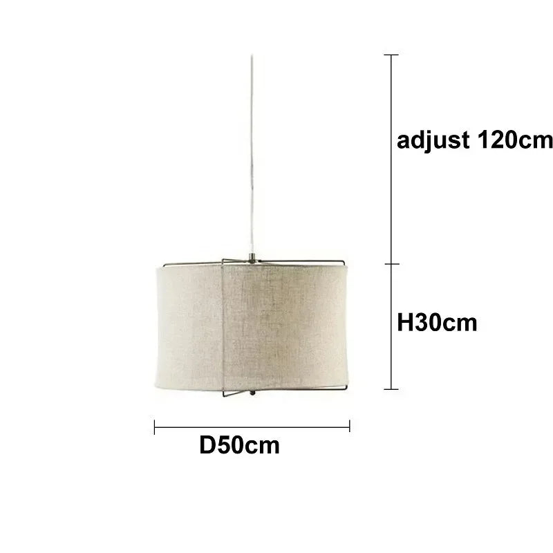 Fabric Pendant Lamp Wabi Sabi Style Cotton Linen Dining Table Restaurant Hotel Bedroom Retro Counter Handmade Art Bedroom Lamps