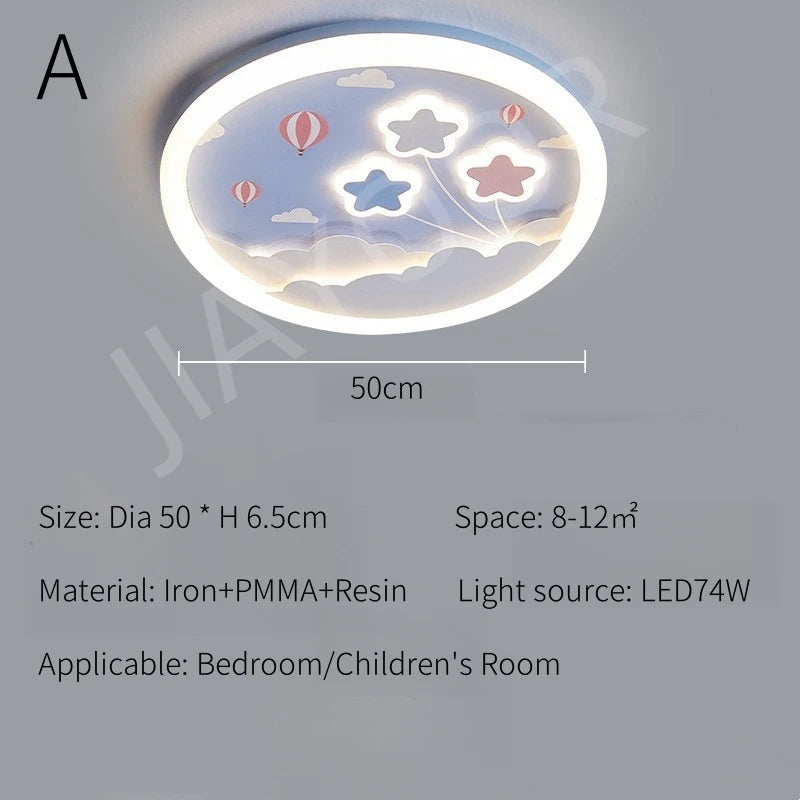 Modern Cute LED Ceiling Lamp For Kids Children's Room Bedroom Chandelier Light Interior Home Decoration Lustre Lighting Fixtures