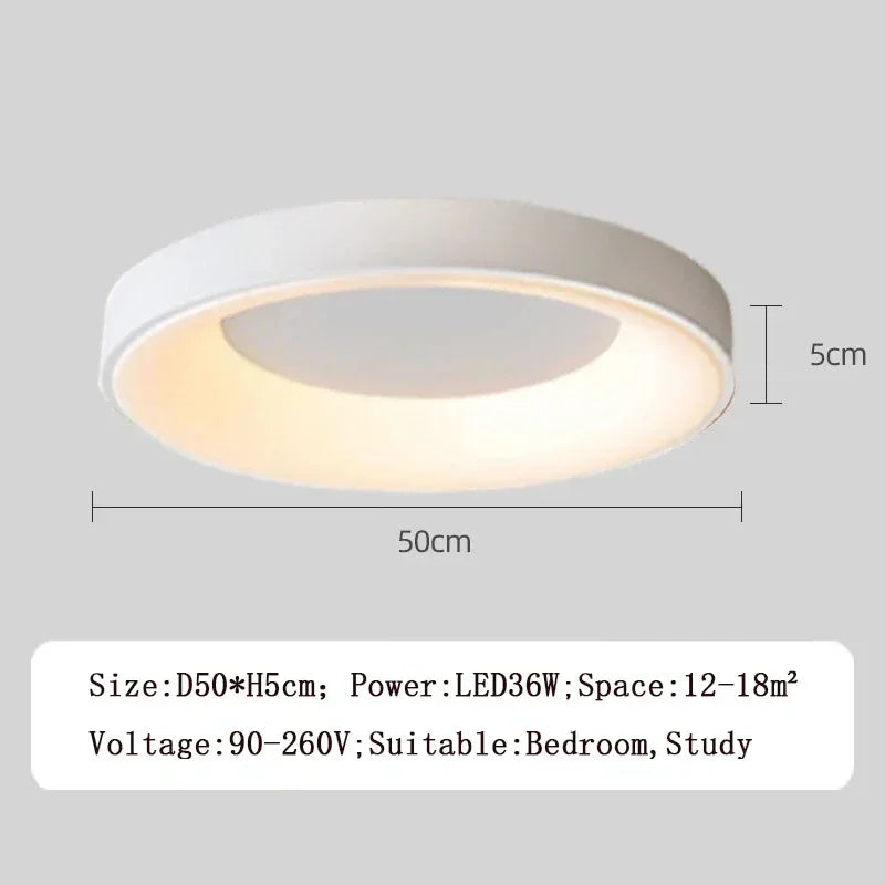 Nordic LED Ceiling Light Modern Slim Round Log Iron 30-60cm Lamp For Bedroom Living Room Study Aisle Indoor Decorative Fixtures