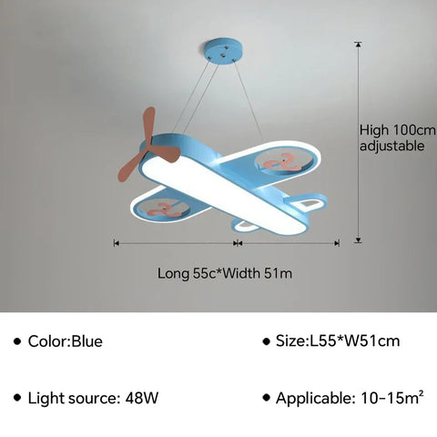 Nordic Aircraft Chandelier for Bedroom Children's Room Nursery Pendant Lamp Minimalist Decor Indoor Lighting Luster Fixture