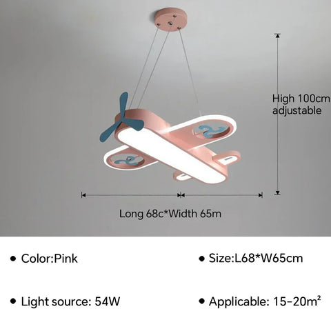 Nordic Aircraft Chandelier for Bedroom Children's Room Nursery Pendant Lamp Minimalist Decor Indoor Lighting Luster Fixture