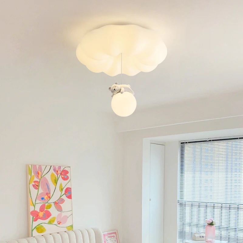 Bear Cream Ceiling Lights Modern Lighting Creative Simple Lamps Living Room Bedroom Lustres Luminaria Decoration Lamparas 2024