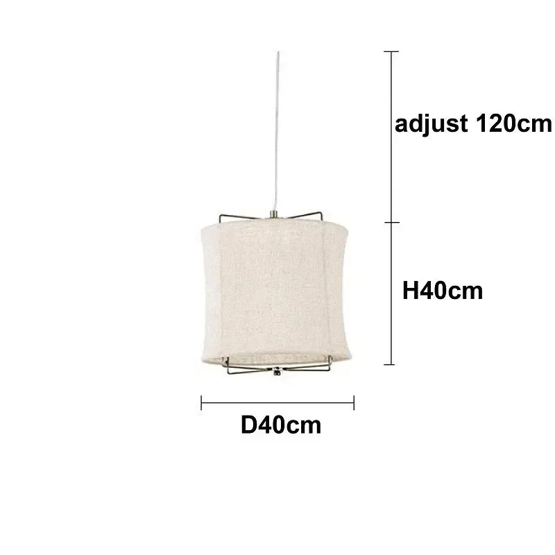 Fabric Pendant Lamp Wabi Sabi Style Cotton Linen Dining Table Restaurant Hotel Bedroom Retro Counter Handmade Art Bedroom Lamps