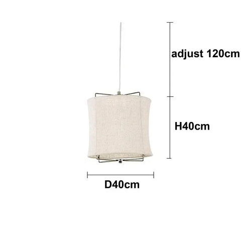Fabric Pendant Lamp Wabi Sabi Style Cotton Linen Dining Table Restaurant Hotel Bedroom Retro Counter Handmade Art Bedroom Lamps