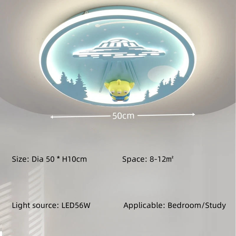 Rocket LED Ceiling Lamp Children Room Bedroom Study Bedroom Light Fighter Modern Lighting Lustre Indoor Home Decoration Lighting