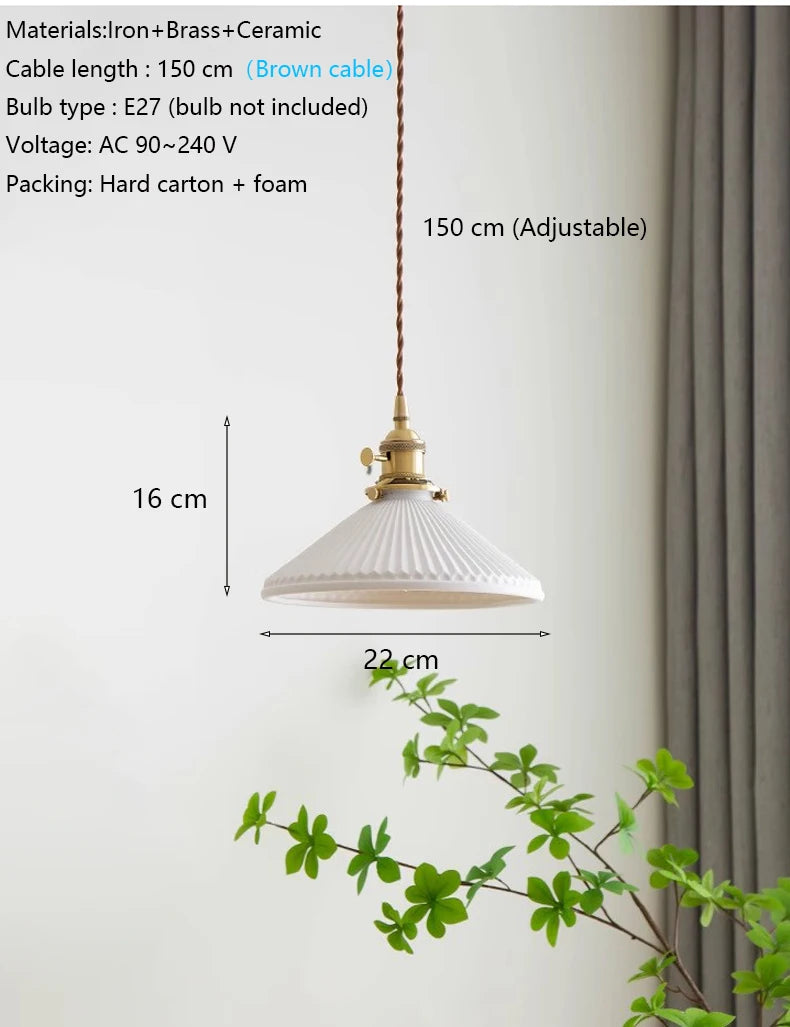 Japanese Ceramic Chandelier Lighting for Kitchen Dining Room Restaurant Bar Bedside Nordic Luxury Led Chandelier Ceiling Lamp