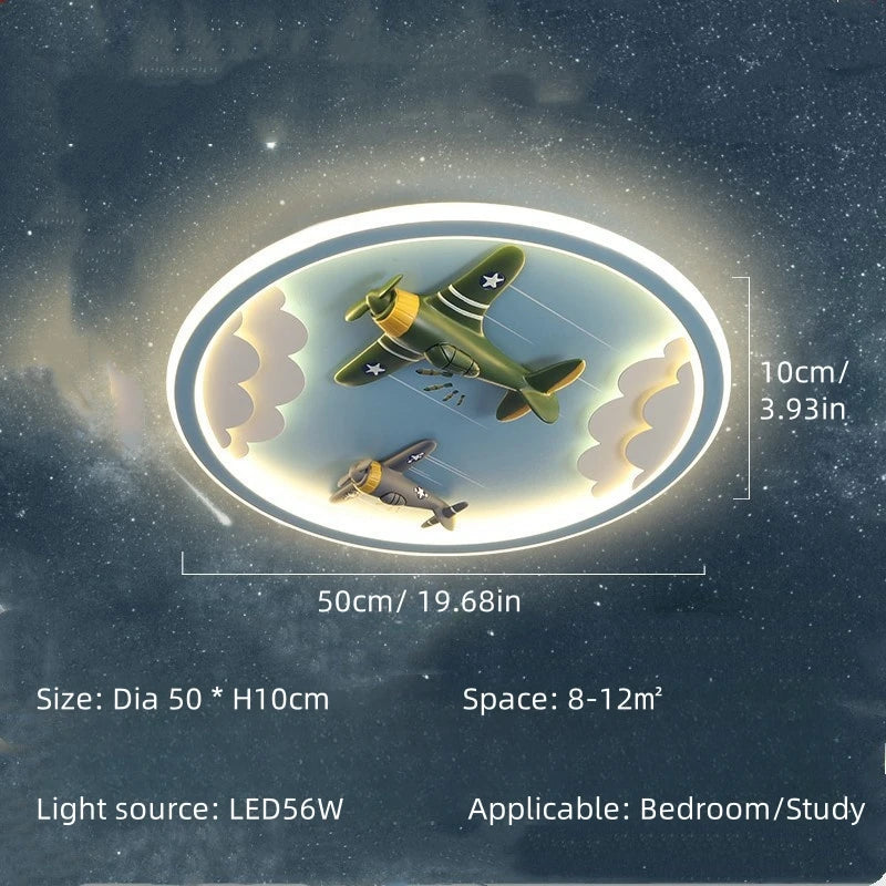 Rocket LED Ceiling Lamp Children Room Bedroom Study Bedroom Light Fighter Modern Lighting Lustre Indoor Home Decoration Lighting
