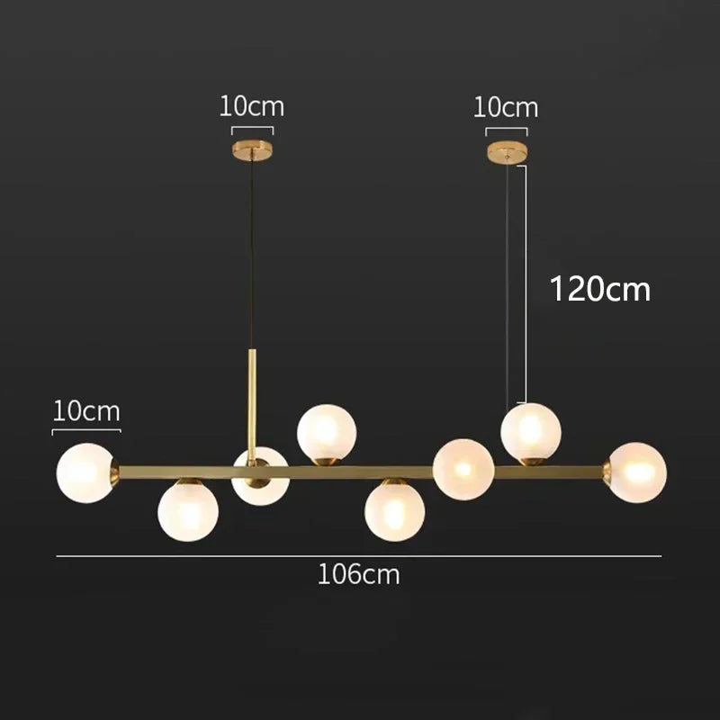 Nordic Glass Ball LED Pendant Lights for Table Living Dining Room Kitchen Island Food Chandelier Home Decor Lusters Luminaires