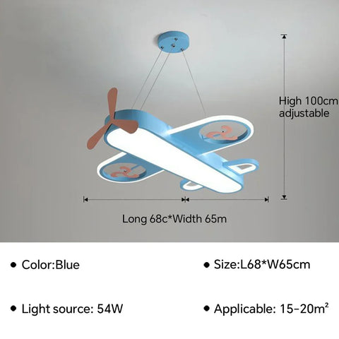 Nordic Aircraft Chandelier for Bedroom Children's Room Nursery Pendant Lamp Minimalist Decor Indoor Lighting Luster Fixture
