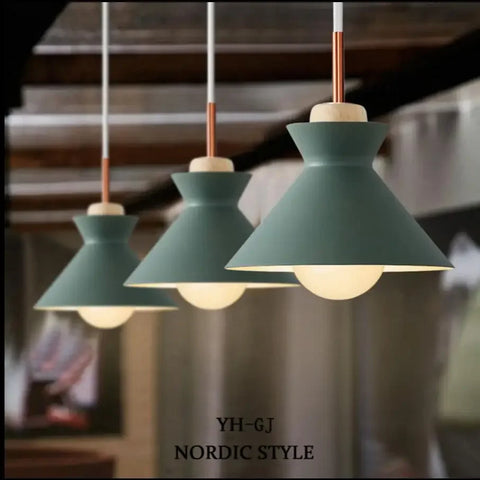 Creative Wooden Iron Single-head Chandelier Country Style Modern Simple Dining Room Living Room Bedroom Bedside Lighting Fixture