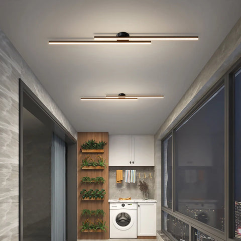 Modern LED Ceiling Light Long Aluminum Double Line Creative Design Ceiling Light Indoor Lighting Fixtures For Corridors Balconie