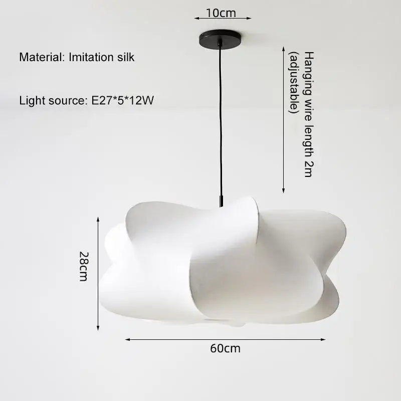 Nordic Minimalist Silk Lamp Restaurant Pendant Lights Luxury Home Decor Chandeliers For Dining Room Bedroom Suspension Luminaire