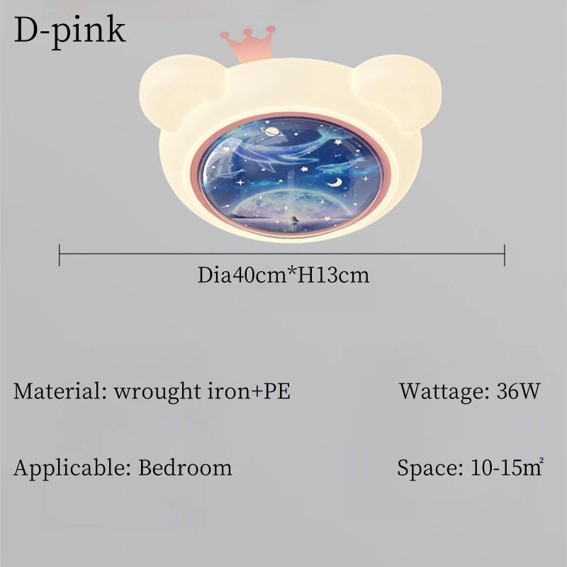 Modern Cartoon Astronaut Planet Ceiling Light Children Bedroom Study Nursery Home Decorate Chandelier Lamp Lustre Indoor Fixture