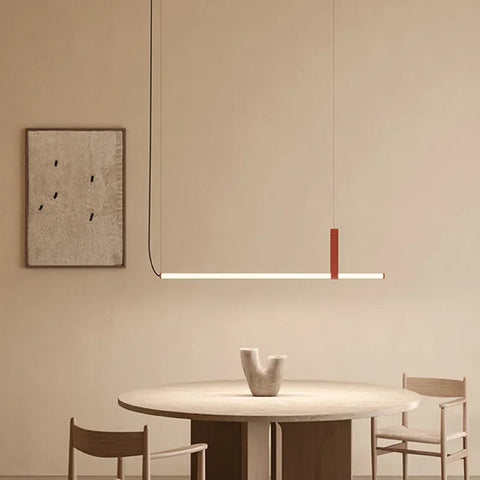 Modern Creative Line Restaurant Dining Table Bar Counter Long Strip Pendant Light Suitable for Hotel Front Desk Balcony Corridor